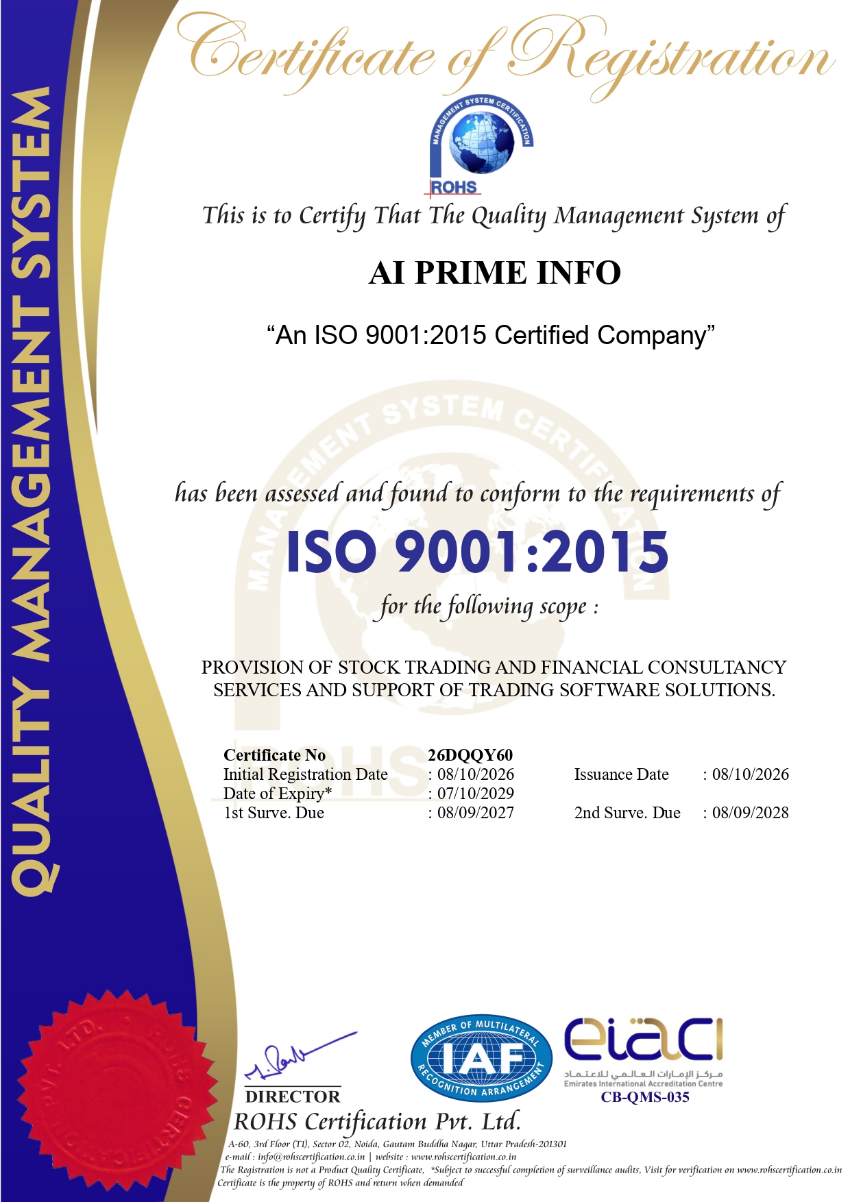 ISO Certificate